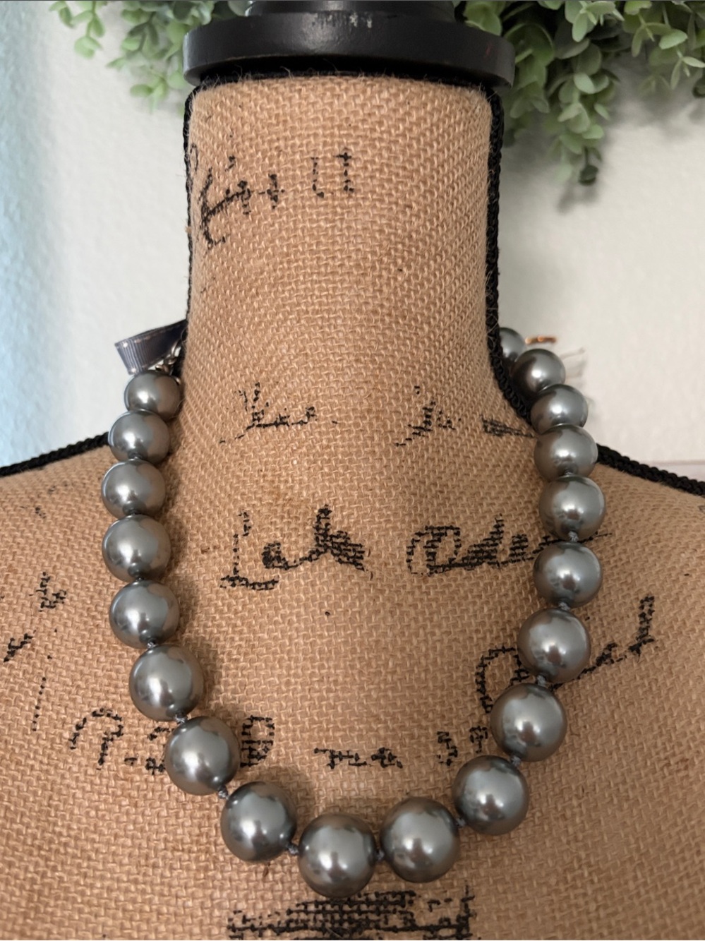 Pilgrim Silver-Gray Pearl Necklace - Bold Beaded Strand